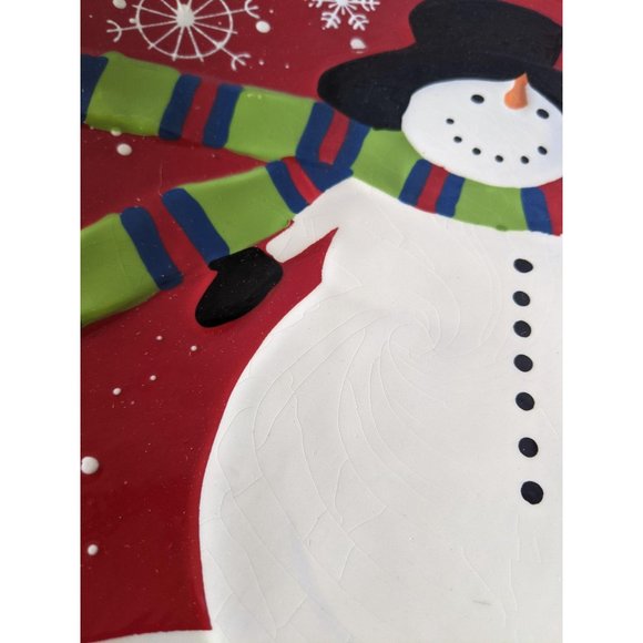 St Nicholas square jolly snowman dinner plate x-ma - Picture 2 of 5